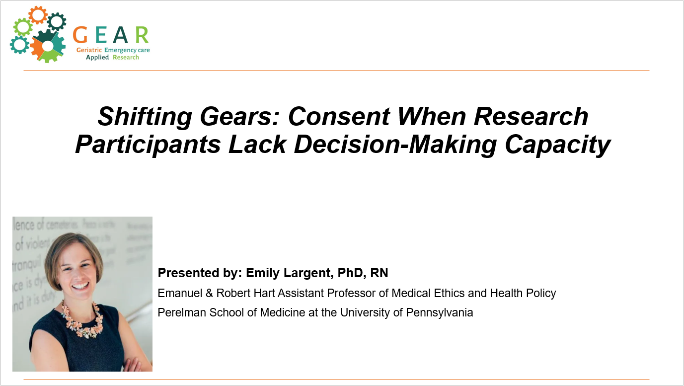 Shifting Gears: Consent when Research Participants Lack Decision-Making Capacity